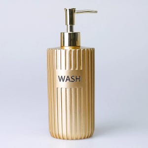 Grooved Liquid Soap Dispenser in Gold Color