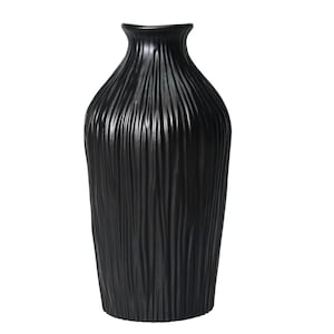 Black Resin Long Flower Vase, Waterproof Decorative Table Plant pot