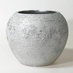 Marokko Vase / Modernes und elegantes Wohnaccessoire / Silberne strukturierte dekorative Vase / Luxuriöse Vase