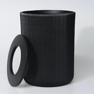 Resin Trash Can with Lid: Modern Bathroom, Kitchen Waste Bin