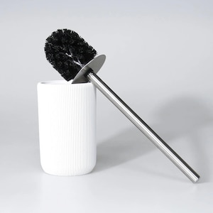 Lydia Toilet Brush and Holder in White Color / Resin Toilet Brushes / Express Shipping