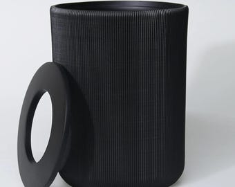 Black Trash Can – Modern Bathroom & Kitchen Waste Bin – Lydia Collection