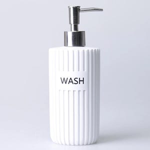Grooved Liquid Soap Dispenser in White Color