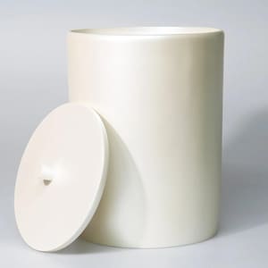 Pearl Resin Cylinder Trash Can: Modern Bathroom, Kitchen Bin