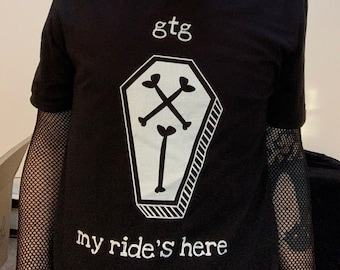 My Rides Here | Goth Shirts | My Other Ride | Occult Shirts | Emo Shirts | Nu Goth | Gothic Coffin | Spooky Aesthetic | Alt Fashion
