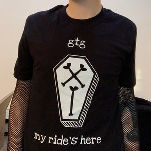 My Rides Here | Goth Shirts | My Other Ride | Occult Shirts | Emo Shirts | Nu Goth | Gothic Coffin | Spooky Aesthetic | Alt Fashion