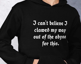 Abyss Unisex Hoodie | Pastel Goth Clothing | Dark Humor | Sarcasm Sweatshirt | Black Pink Hooded | Gothic Sweater | Trad Goth | Soft Grunge