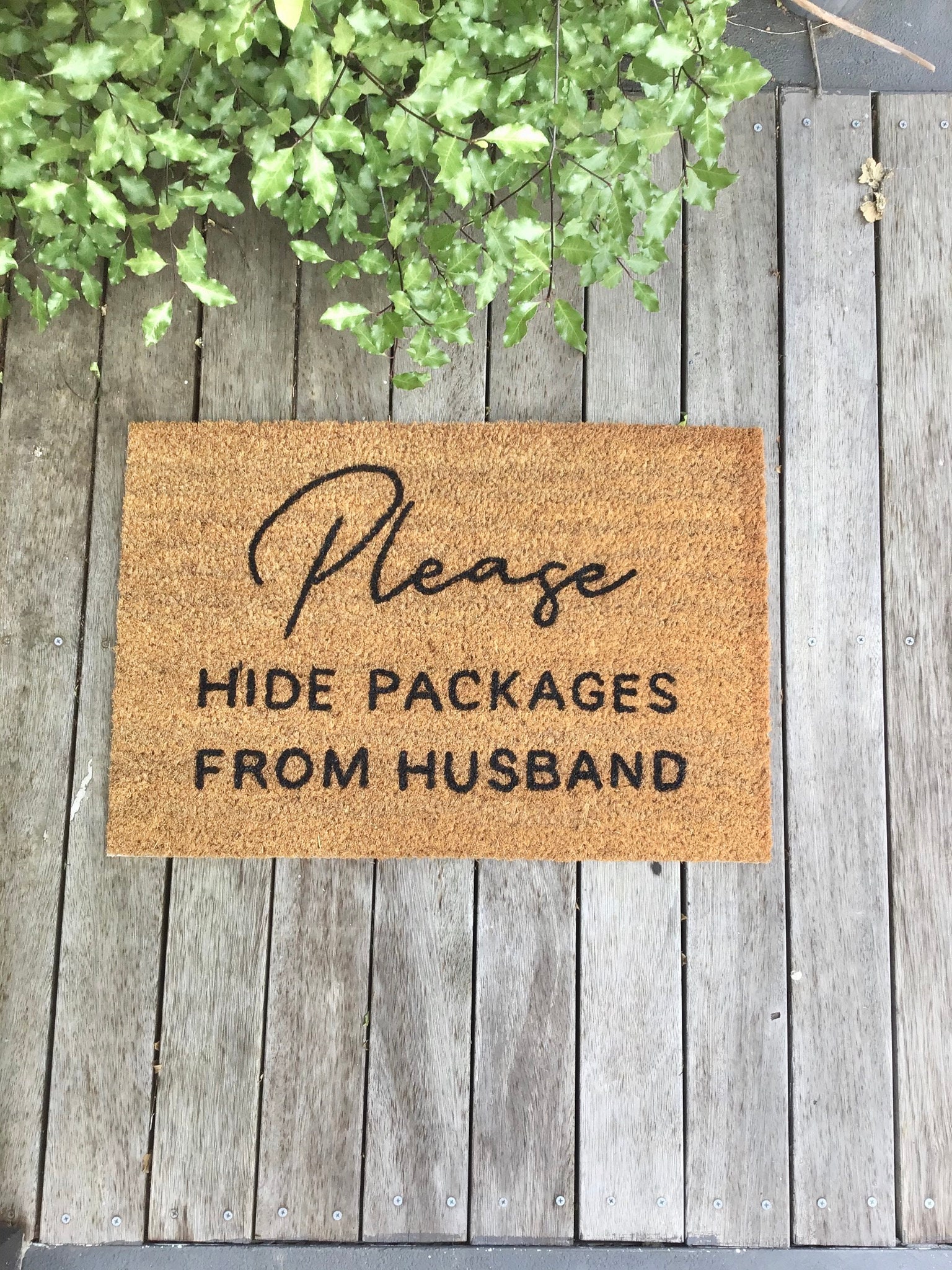 Please Hide Packages From Husband Wife Door Mat Custom Etsy