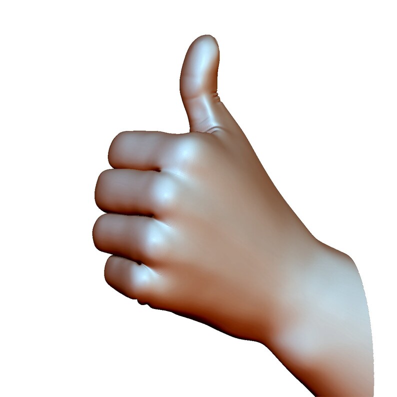 STL file for 3D printer 3D printable model Hand thumb up