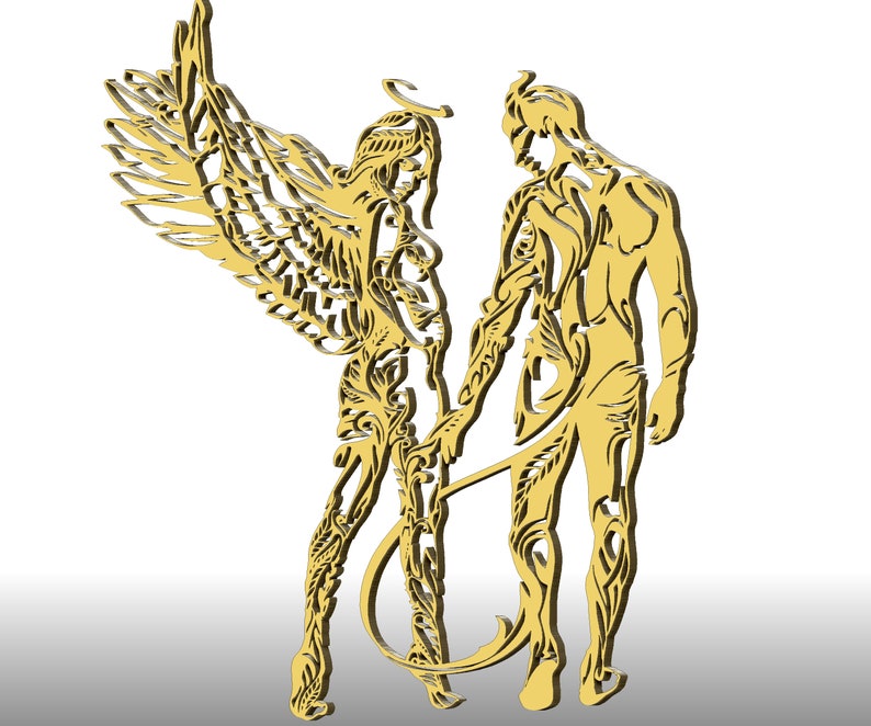 Download Demon Angel Couple in love SVG PDF EPS vector image file ...