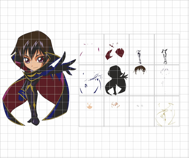 Download Anime SVG Cricut file layered vector design image art | Etsy