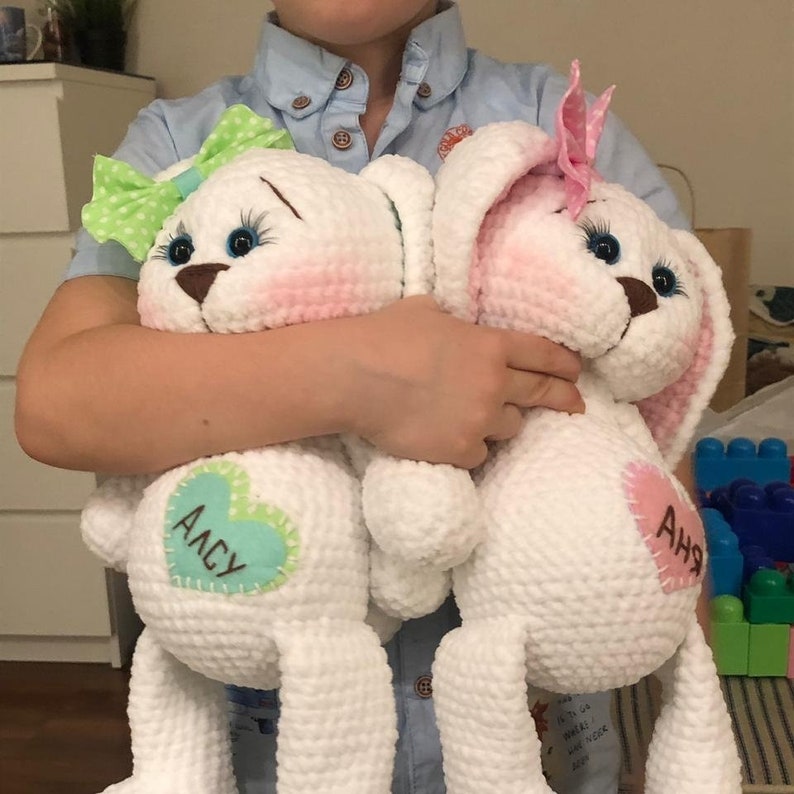 Custom Plush Personalized Bunny Bunny Rabbit Monogram Bunny Etsy