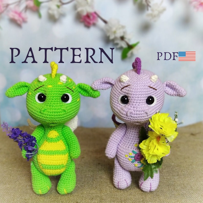 Crochet Dragon PATTERN. Little Dragon baby Amigurumi toys. Etsy