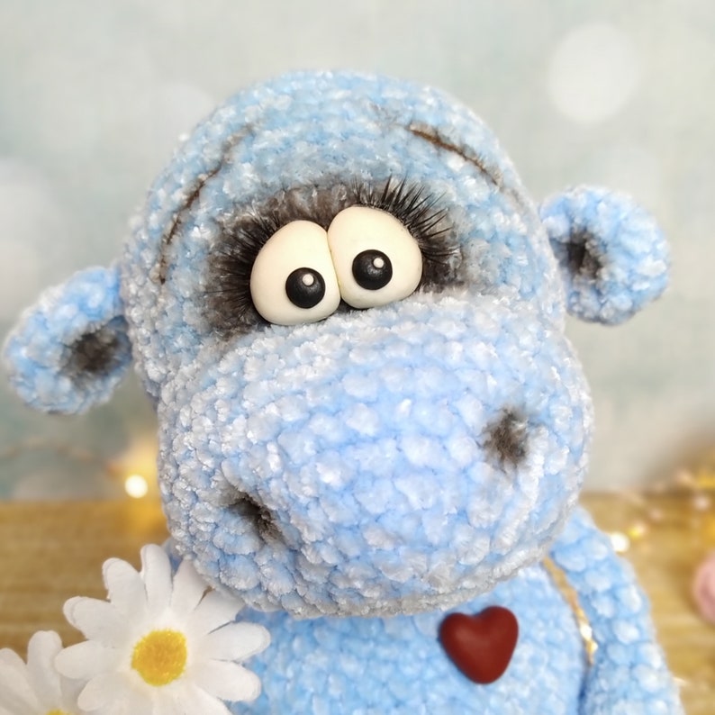 Blue hippo stuffed animal perfect gift nursery decor | Etsy