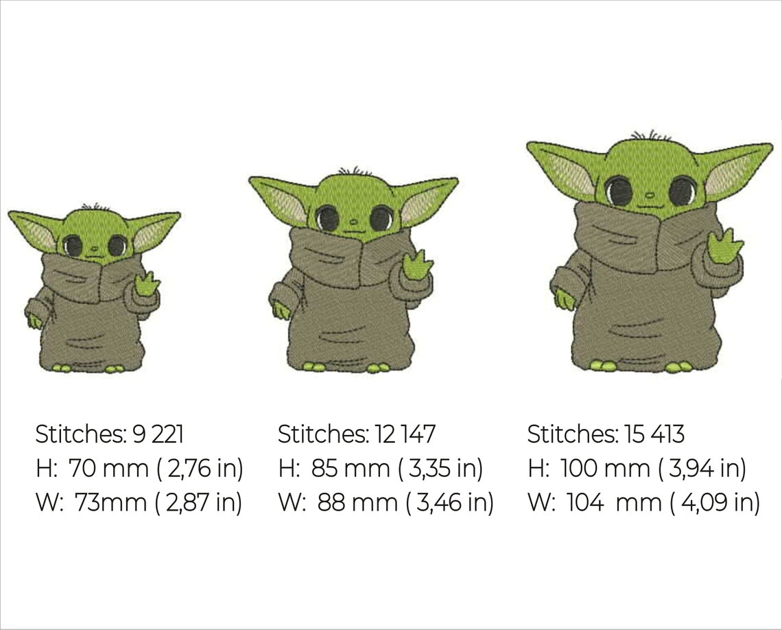 Baby Yoda Machine Embroidery Design Baby Yoda Embroidery Etsy