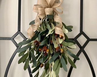 MINI SWAG, Mini Olive Leaf Swag, Olive Leaves Wreaths, Mini Farmhouse Swag, Mini Wreath, Mini Olive Leaf Wreath, Farmhouse Swag, Swag