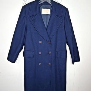 Vintage Pendleton damtrenchcoat i ull, storlek 10, tillverkad i USA, marinblå