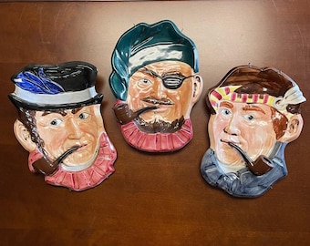 TILSO Hand Painted 3D Wall Decor Pipe Smoking Men Man Cave Vintage Japan