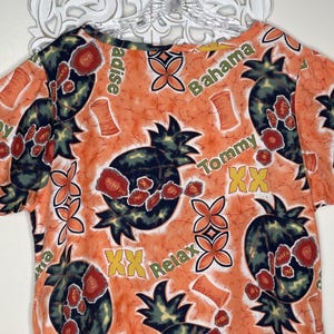 Vintage Tommy Bahama Women's size L Pullover Tunic Dress Cover-up Orange Tropical image 14