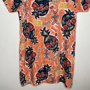 Vintage Tommy Bahama Women's size L Pullover Tunic Dress Cover-up Orange Tropical image 13