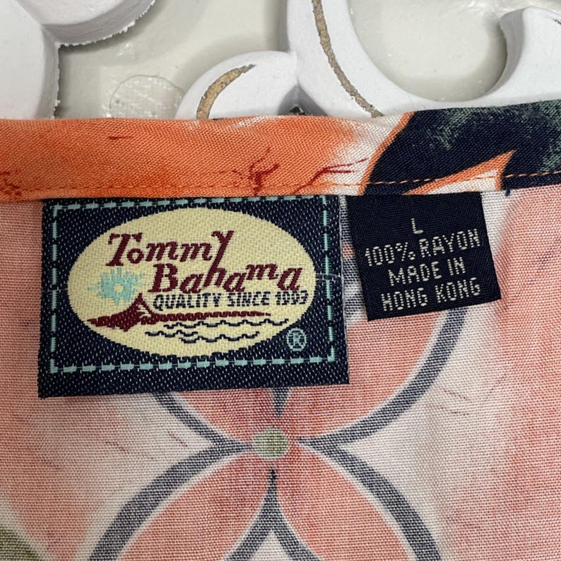 Vintage Tommy Bahama Women's size L Pullover Tunic Dress Cover-up Orange Tropical image 8