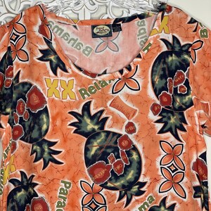 Vintage Tommy Bahama Women's size L Pullover Tunic Dress Cover-up Orange Tropical image 5