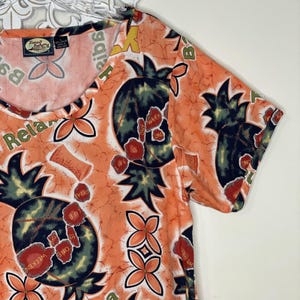 Vintage Tommy Bahama Women's size L Pullover Tunic Dress Cover-up Orange Tropical image 7