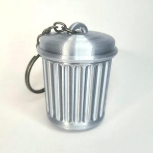 Mini Trashcan Pill Box Keychain - Furry Trash Keychain