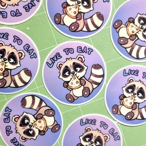 Vivre pour manger - Raton laveur Sticker