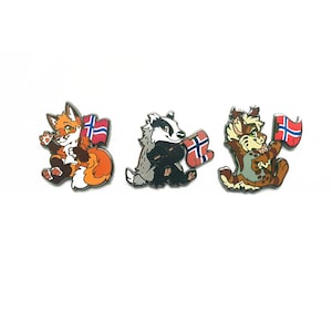 LE Norwegian Flag Pride Pins