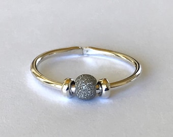 Worry Ring, Anxiety Ring, Fidget Ring Anxiety Bead Ring, Anxiety Ring For Women, Stardust, Meditation Ring, Yoga Ring