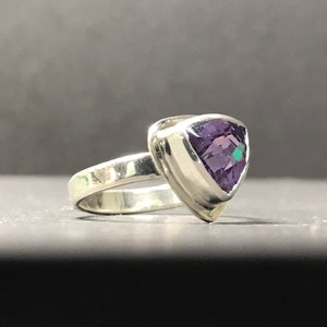Trillion Amethyst Ring Vintage Style