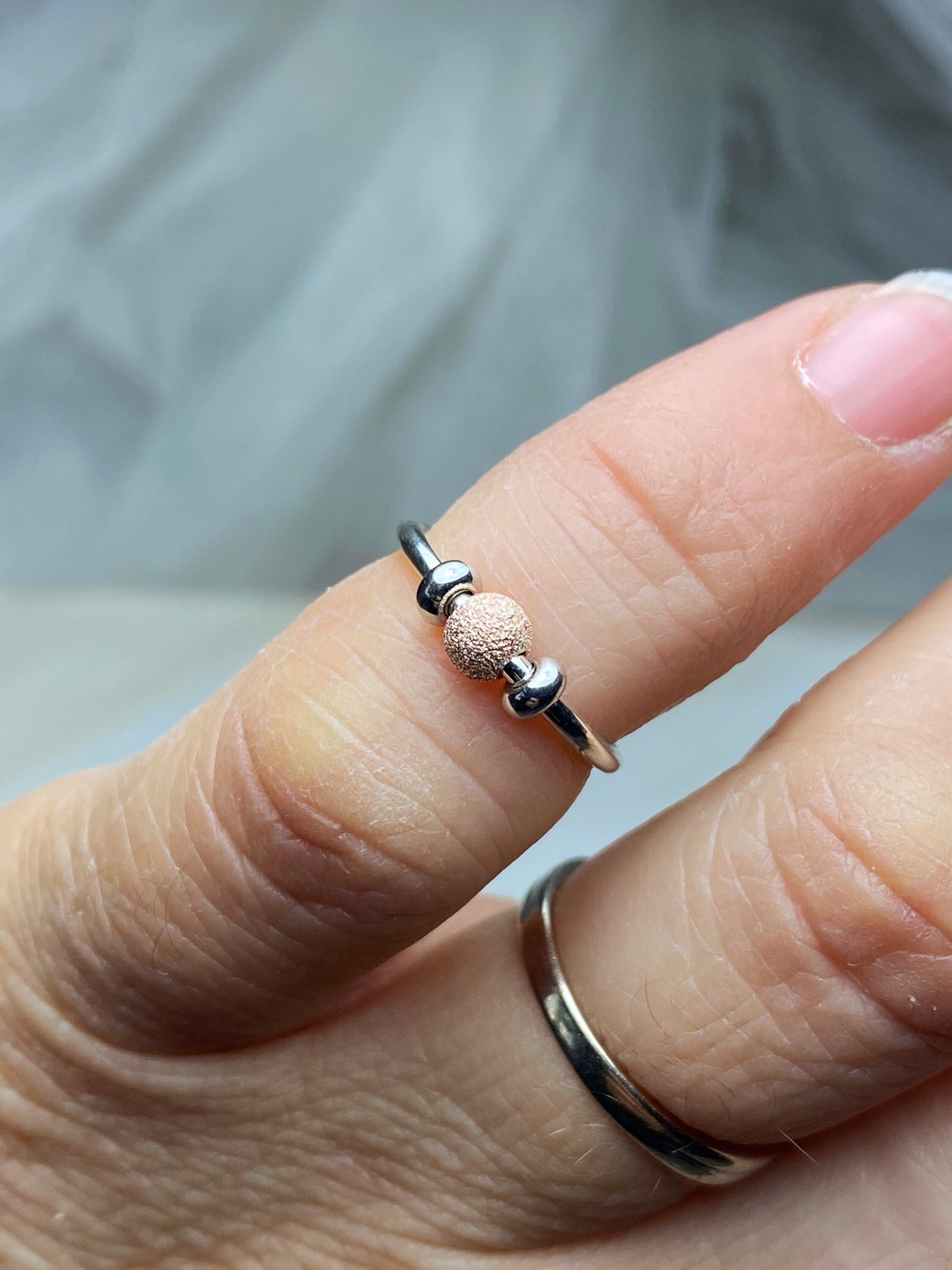 Worry Ring, Anxiety Ring, Fidget Ring Anxiety Bead Ring, Anxiety Ring