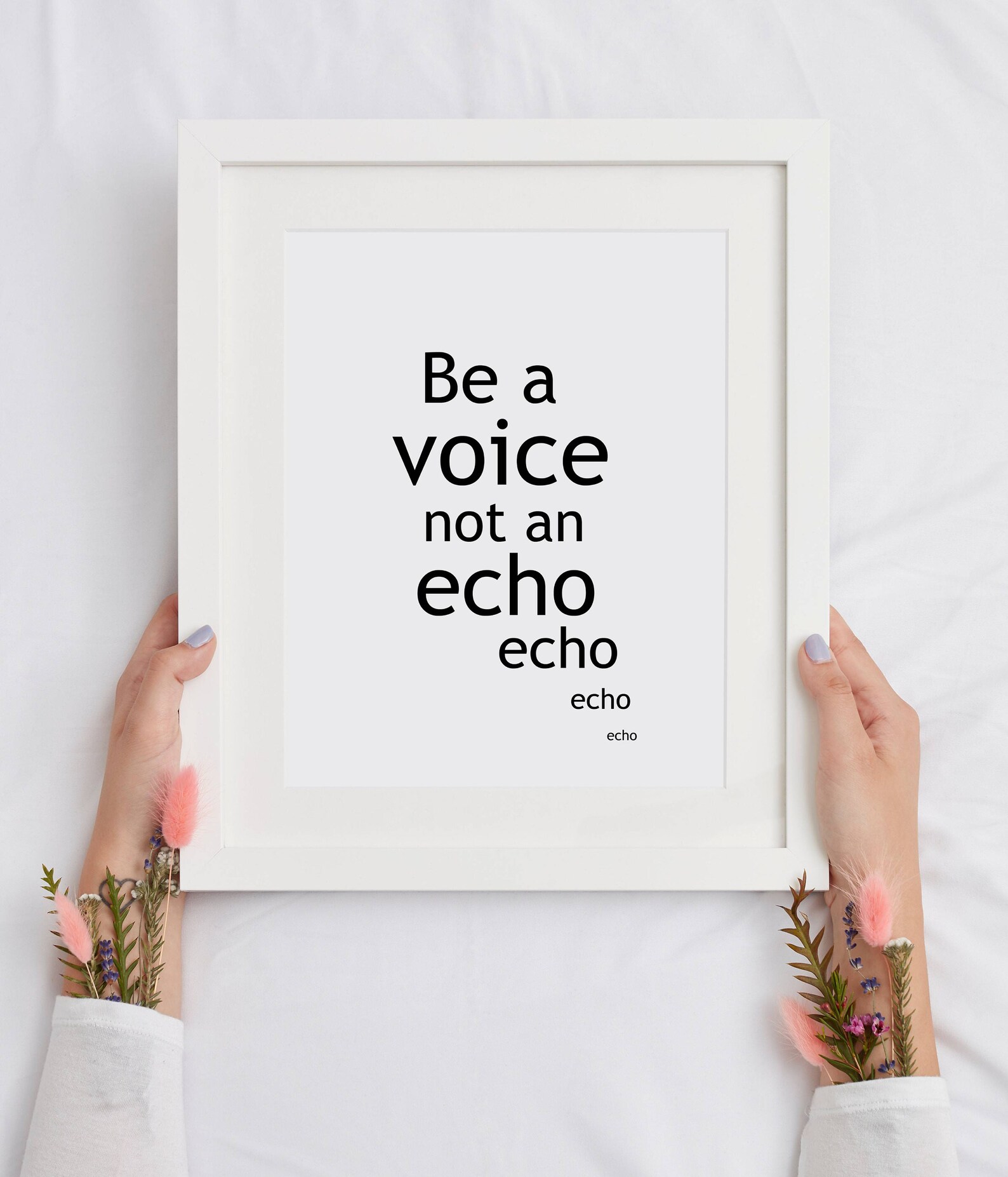 Be A Voice Not an Echo Wall Art Topography Motovational Quote Etsy