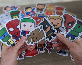 Superhero Stickers 40-Pack – Waterproof Vinyl Decals for Parties