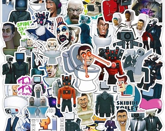 Skibidi Toilet Stickers: 50 Pack Waterproof Vinyl Decals