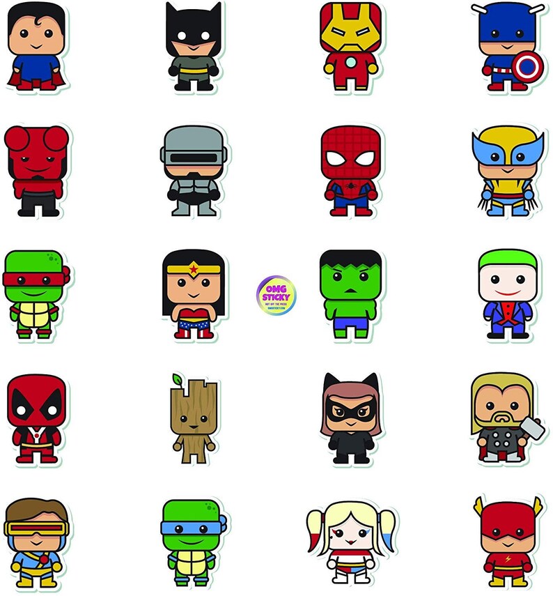 40pack Premium Superhero Vinyl Stickers Parties Loot Bags Etsy