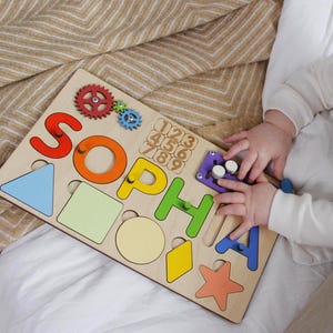 Tablero de actividades personalizado, tablero de actividades de viaje, rompecabezas con nombre para niños, rompecabezas de madera para niños, tablero de aprendizaje, juguetes educativos, regalo para niñas pequeñas