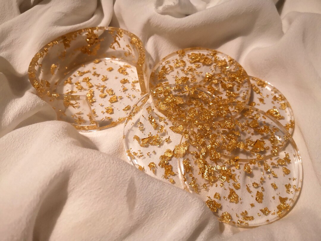 Gold Coaster Set With Tray Holder New Home Gifts Home Etsy UK