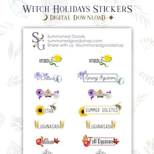 DIGITAL Witch Holidays Stickers ~ Digital Witchy Stickers