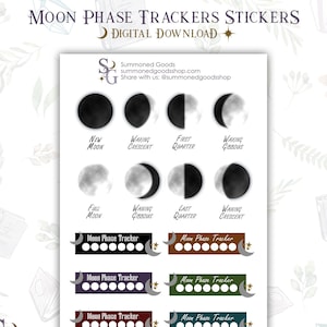 DIGITAL Trackers Moon Phase Stickers ~ Digital Witchy Stickers