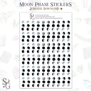 DIGITAL Moon Phase Stickers ~ Digital Witchy Stickers Download