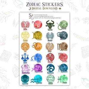 DIGITAL Zodiac Stickers ~ Digital Witchy Stickers Download
