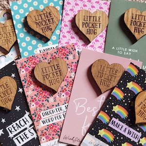 Wunsch Strings Herz Tasche Hug Token Charm Geschenkkarte Affirmationen Party Taschenfüller Valentinstag Mama Freund Schwester Geburtstag Weihnachten Ostern