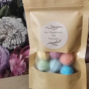 10 Vegan Assorted Mini Bath Marbles Fizzers Bombs Wedding Favours Party Leavers Baby Shower School Mothers Day Bridesmaids Gift Pouch Bags