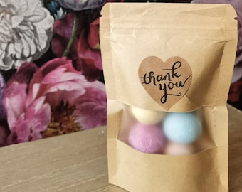 Thank You Teacher Vegan Assorted Mini Bath Marbles Fizzers Bombs Wedding Favour Leavers School Mothers Day Bridesmaids Gift Wrapped Pouch