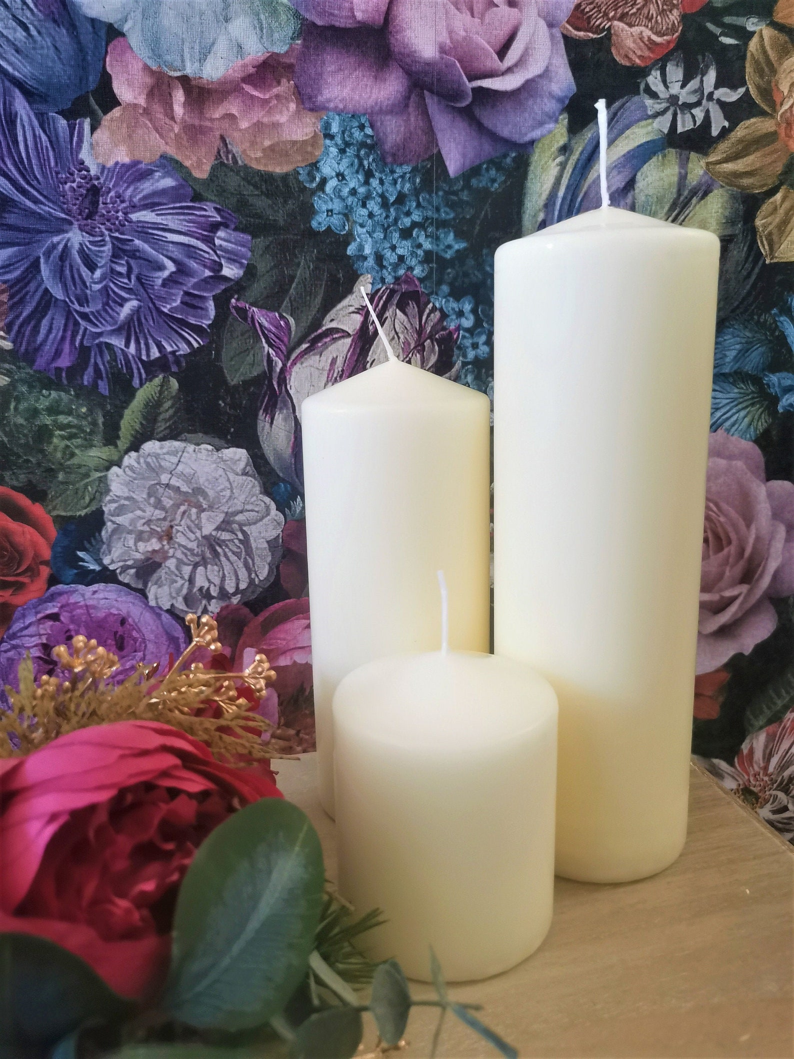 Ivory off White Altar Pillar Candle Large Church Unscented Long Burn