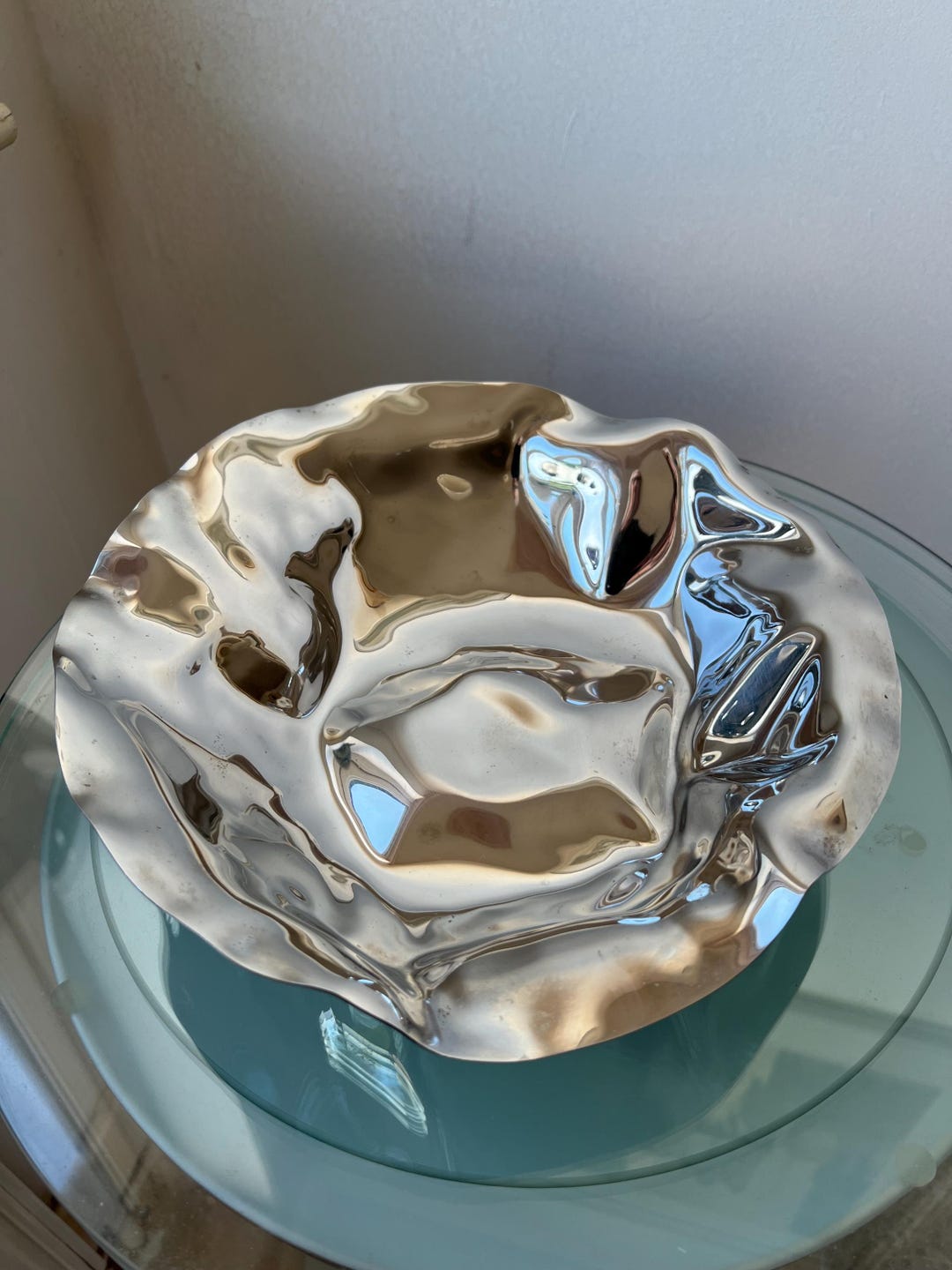 Alessi Sarria Crumpled Fruit Bowl Vintage Designer Lluis Clotet