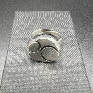 Karl Laine Sterling Silver Brutalist Modernist Ring Finland 1974 Collectible