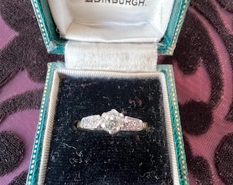 Antique 18 Carat Gold Diamond Solitaire Engagement Ring - Size K